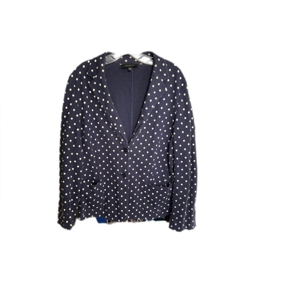 Talbots Navy White Polka Dot Blazer Jacket Women’s XL - Picture 3 of 10